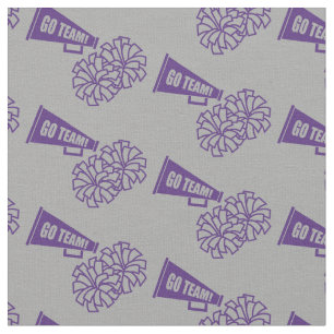 Cheerleader Team School Colours Purple Silver Grey Fabric