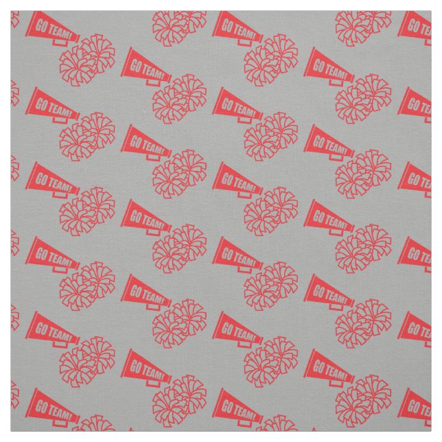 Cheerleader Team School Colours Red & Silver Grey Fabric (Swatch)