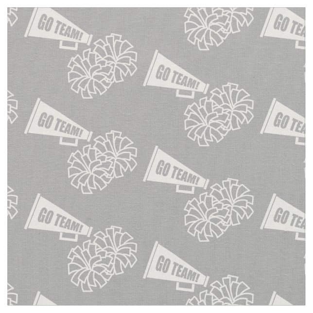 Cheerleader Team School Colours White & Silver Gre Fabric (Close Up)