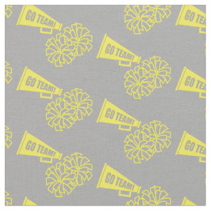 Cheerleader Team School Colours Yellow Silver Grey Fabric