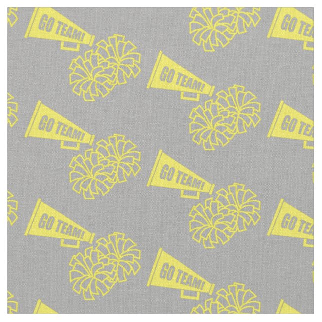 Cheerleader Team School Colours Yellow Silver Grey Fabric (Close Up)