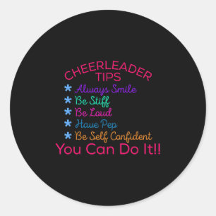 Cheerleader Tips Motivational Cheer T Shirt Highsc Classic Round Sticker