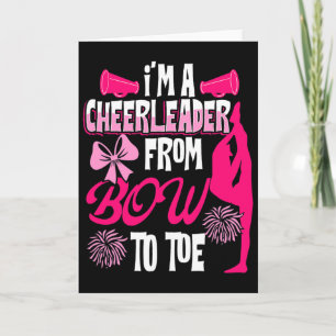 Cheerleader Tumbling Cheer Girl Loves Bows And Che Card