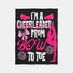 Cheerleader Tumbling Cheer Girl Loves Bows And Che Fleece Blanket