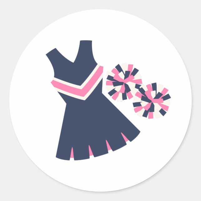 Cheerleader Uniform Classic Round Sticker (Front)