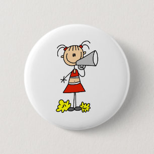 Cheerleader with Megaphone 6 Cm Round Badge