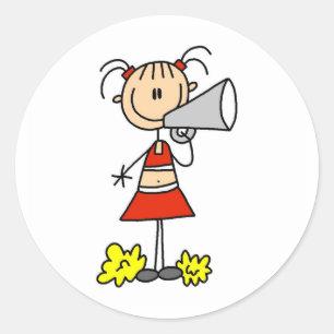 Cheerleader with Megaphone  Classic Round Sticker