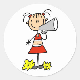 Cheerleader with Megaphone Tshirts and Gifts Classic Round Sticker