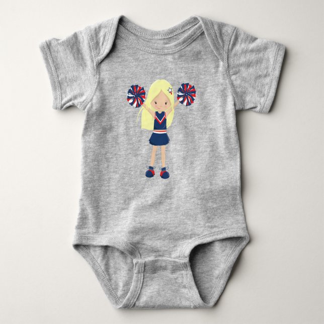 Cheerleaders, Cheerleading, Cute Girl, Blonde Hair Baby Bodysuit (Front)