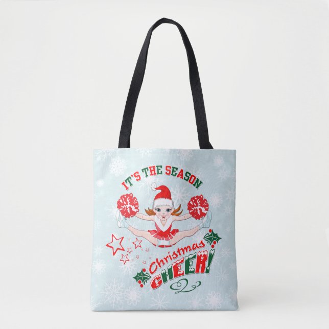Cheerleader's Christmas Cheer Tote Bag (Front)