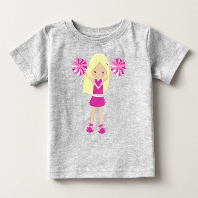 Cheerleaders, Cute Girl, Blonde Hair, Cheerleading Baby T-Shirt (Front)