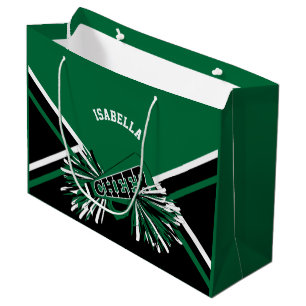 Cheerleaders - Dark Green, Black, White - Large Large Gift Bag