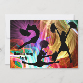 Cheerleaders Electric Laser Show Homecoming Party Invitation