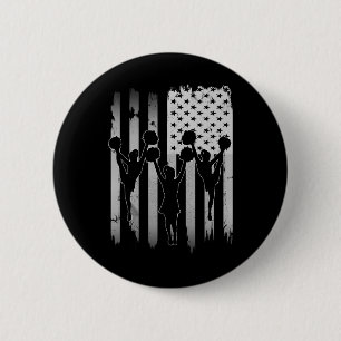 Cheerleaders Usa American Flag 4th Of July Cheerle 6 Cm Round Badge