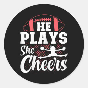 Cheerleading And Footll Mum Of Both Footll Cheer M Classic Round Sticker