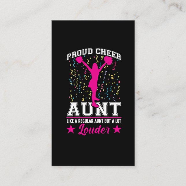 Cheerleading Aunt Family Support Girl Cheerleader Business Card (Front)