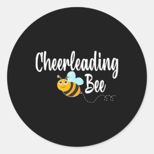 Cheerleading Bee Cheerleader Funny Bumblebee Classic Round Sticker