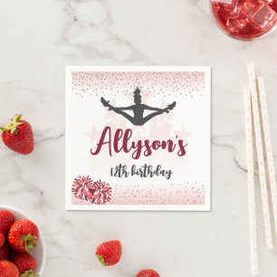 Cheerleading Birthday Party, Any Age Pink Napkin