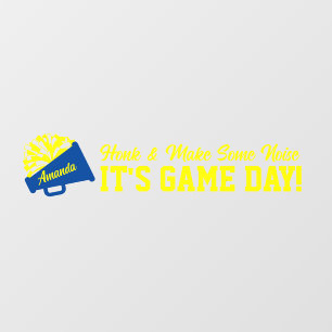 Cheerleading Blue and Yellow Game Day Back
