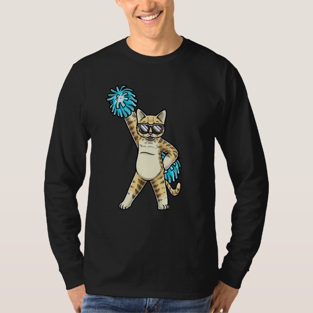 Cheerleading Cat Cheerleader Cheer Flyer Cheerlead T-Shirt (Front)