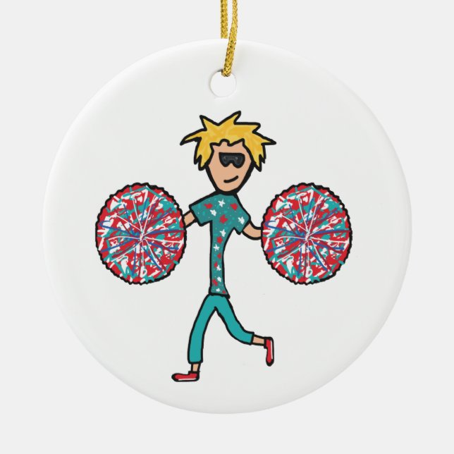 Cheerleading Ceramic Tree Decoration (Front)