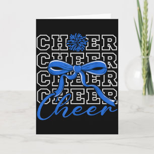 Cheerleading Cheer Blue Coquette Bow Cheerleader F Card
