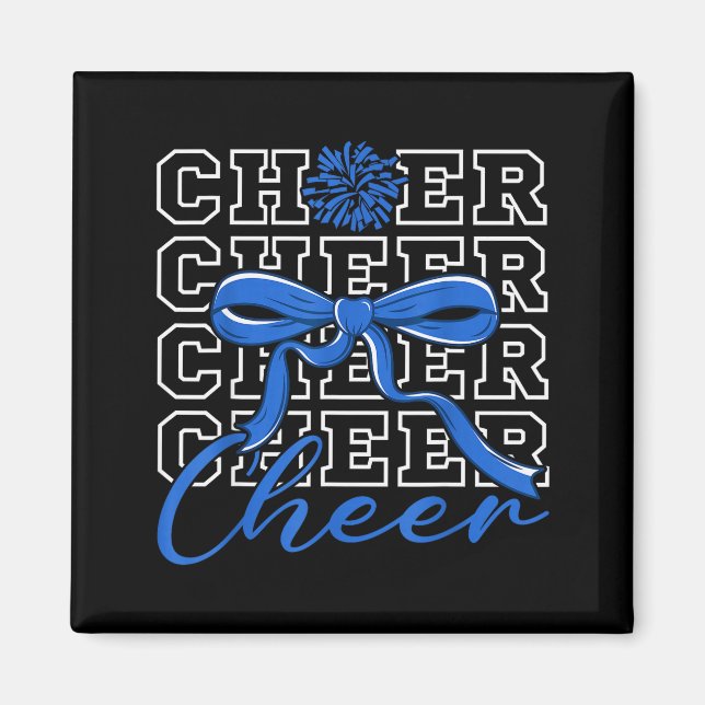 Cheerleading Cheer Blue Coquette Bow Cheerleader F Magnet (Front)