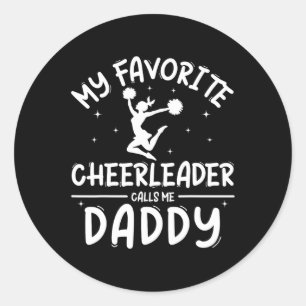 Cheerleading Cheer Dad Shirt Pride Fathers Day Men Classic Round Sticker