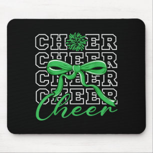 Cheerleading Cheer Green Coquette Bow Cheerleader Mouse Pad
