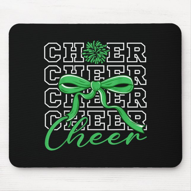 Cheerleading Cheer Green Coquette Bow Cheerleader  Mouse Pad (Front)
