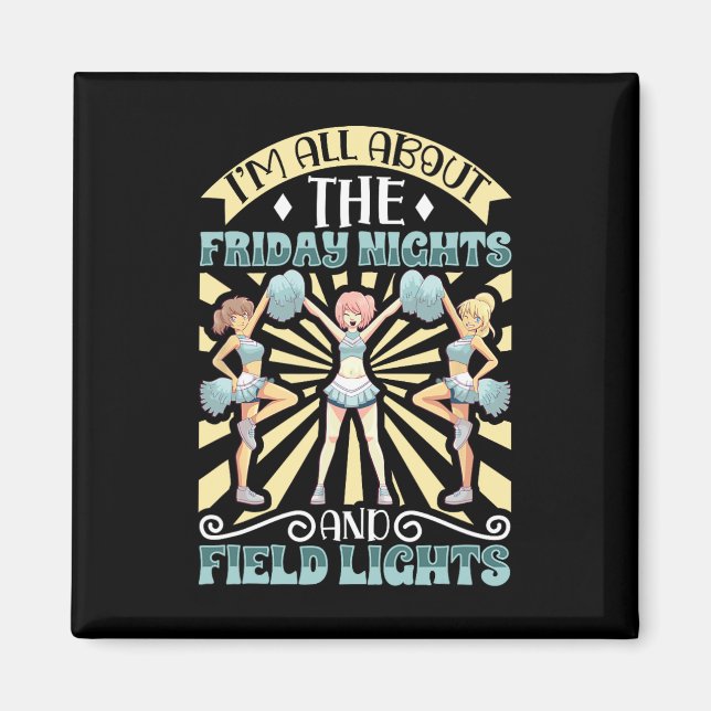 Cheerleading Cheer Quote Footll Stadium Dance Pom  Magnet (Front)