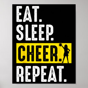 Cheerleading Cheer Squad Eat Sleep Cheer Repeat Ch Poster