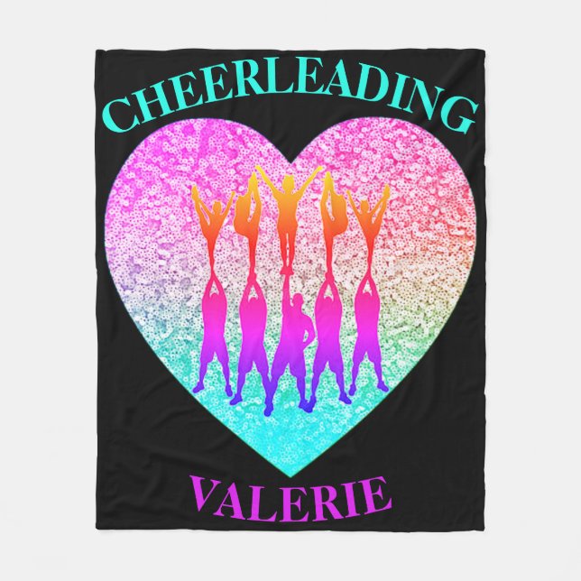 Cheerleading Cheer Stunt Pyramid Fleece Blanket (Front)