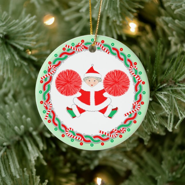 Cheerleading Cheerleader Holiday Gift Ceramic Tree Decoration (Tree)