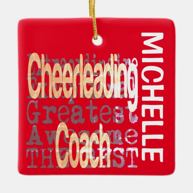 Cheerleading Coach Extraordinaire CUSTOM Ceramic Ornament (Front)