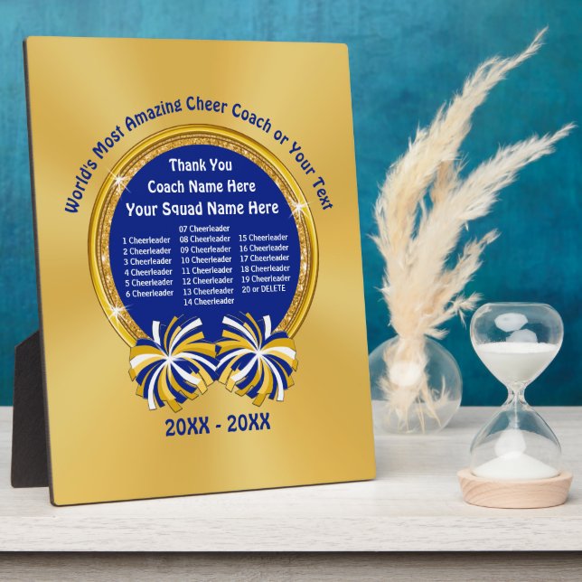 Cheerleading Coach Gift Ideas Personalised Plaque (Side)