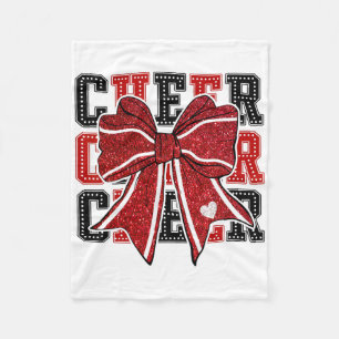 Cheerleading Coquette Black And Red Cheer Mum Foot Fleece Blanket