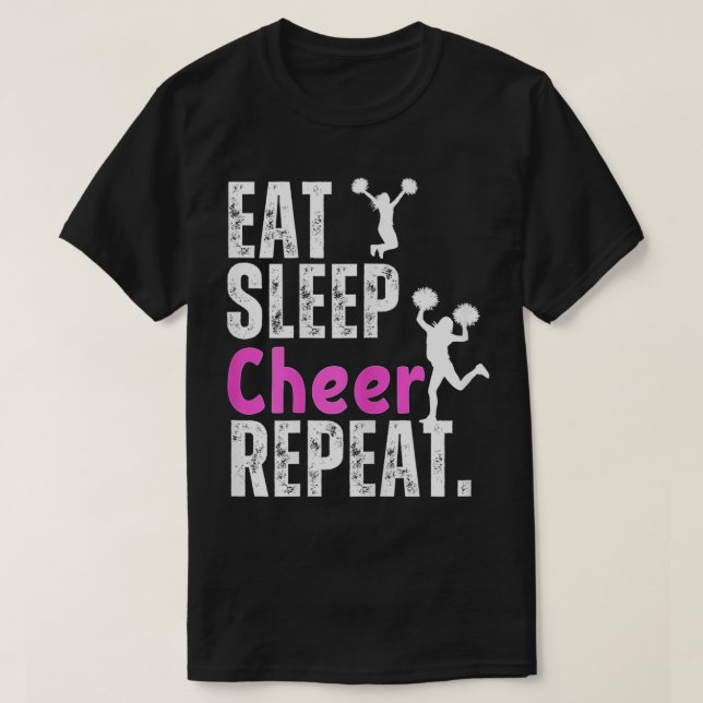 Cheerleading dance funny Eat Sleep Cheer Repeat ch T-Shirt (Design Front)