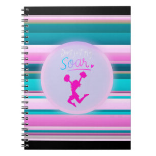 Cheerleading "Don't Just Fly, Soar" Stripes   Notebook