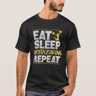Cheerleading Eat Sleep Repeat Pompom Hobby Cheerle T-Shirt