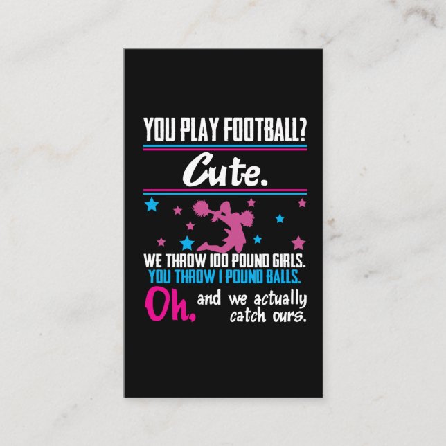 Cheerleading Gift You Play Football That's Cute Business Card (Front)
