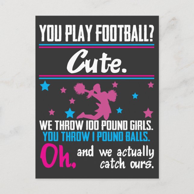 Cheerleading Gift You Play Football That's Cute Postcard (Front)