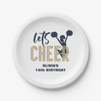 Cheerleading Gold and Navy Cheer Birthday