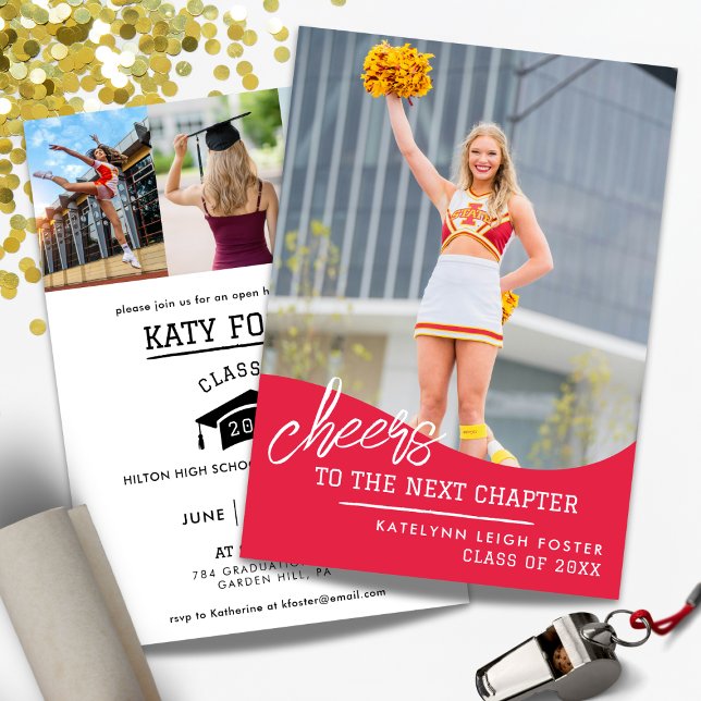 Cheerleading Graduation Announcement Invitation (Creator Uploaded)