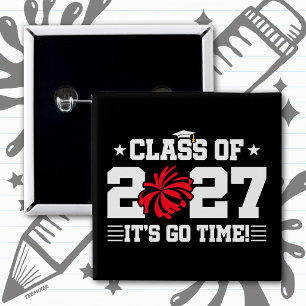 Cheerleading Graduation Quote Senior Class of 2027 15 Cm Square Badge