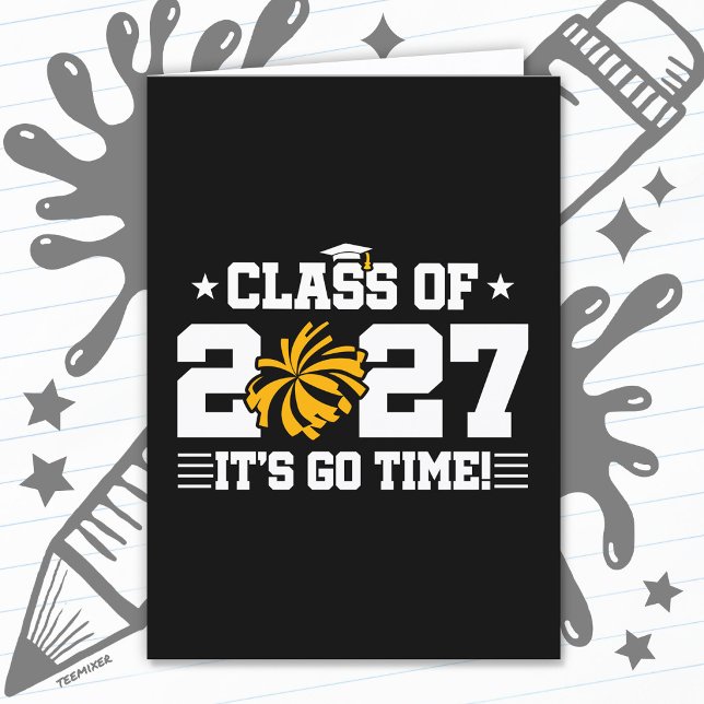 Cheerleading Graduation Time Senior Class of 2027 Card (Creator Uploaded)