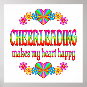 Cheerleading Heart Happy Poster