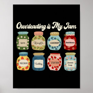 Cheerleading Is My Jam Cheer Coach Team Spirit Pep Poster