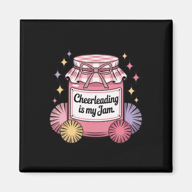 Cheerleading Is My Jam Vintage Jar  Magnet (Front)