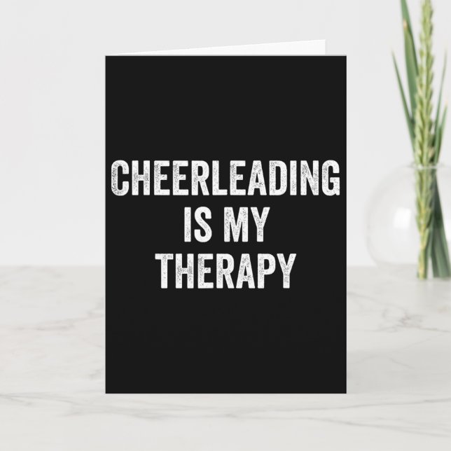 Cheerleading Is My Therapy Funny Saying Cheerleade Card (Front)